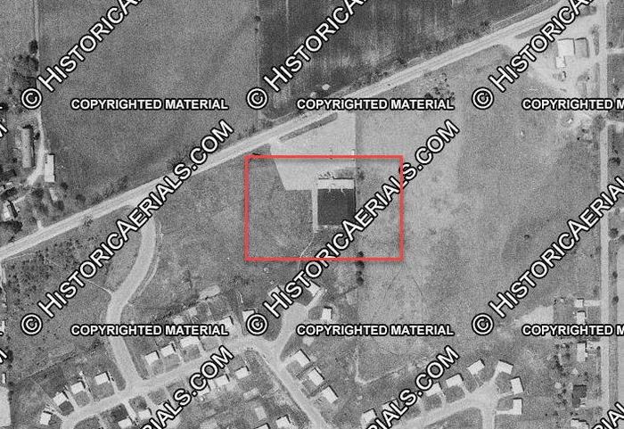 University Lanes (Collegiate Lanes) - 1976 Aerial (newer photo)
